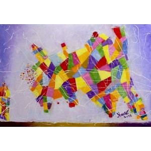 Ibne Ali, 24 x 36  Inch, Oil on Canvas, Abstract Painting, AC-IA-007